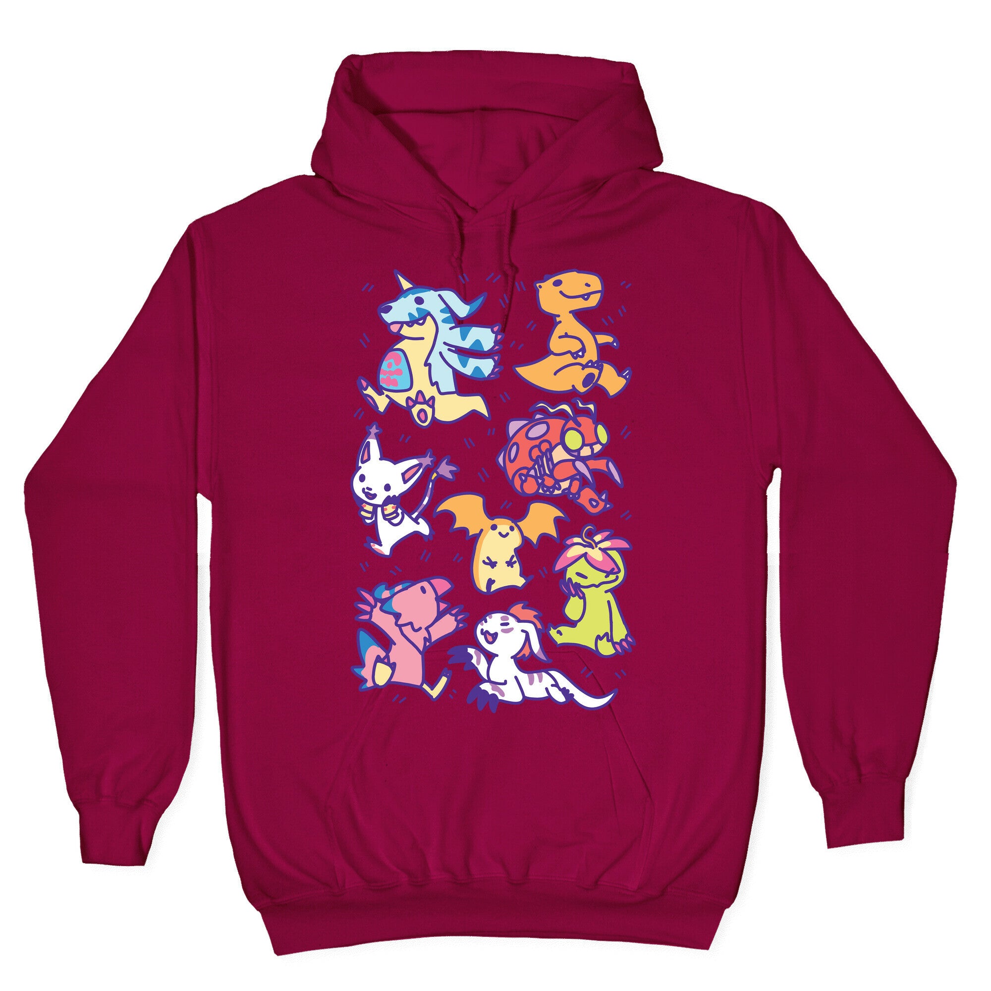 Digital Monsters Pattern Hoodie